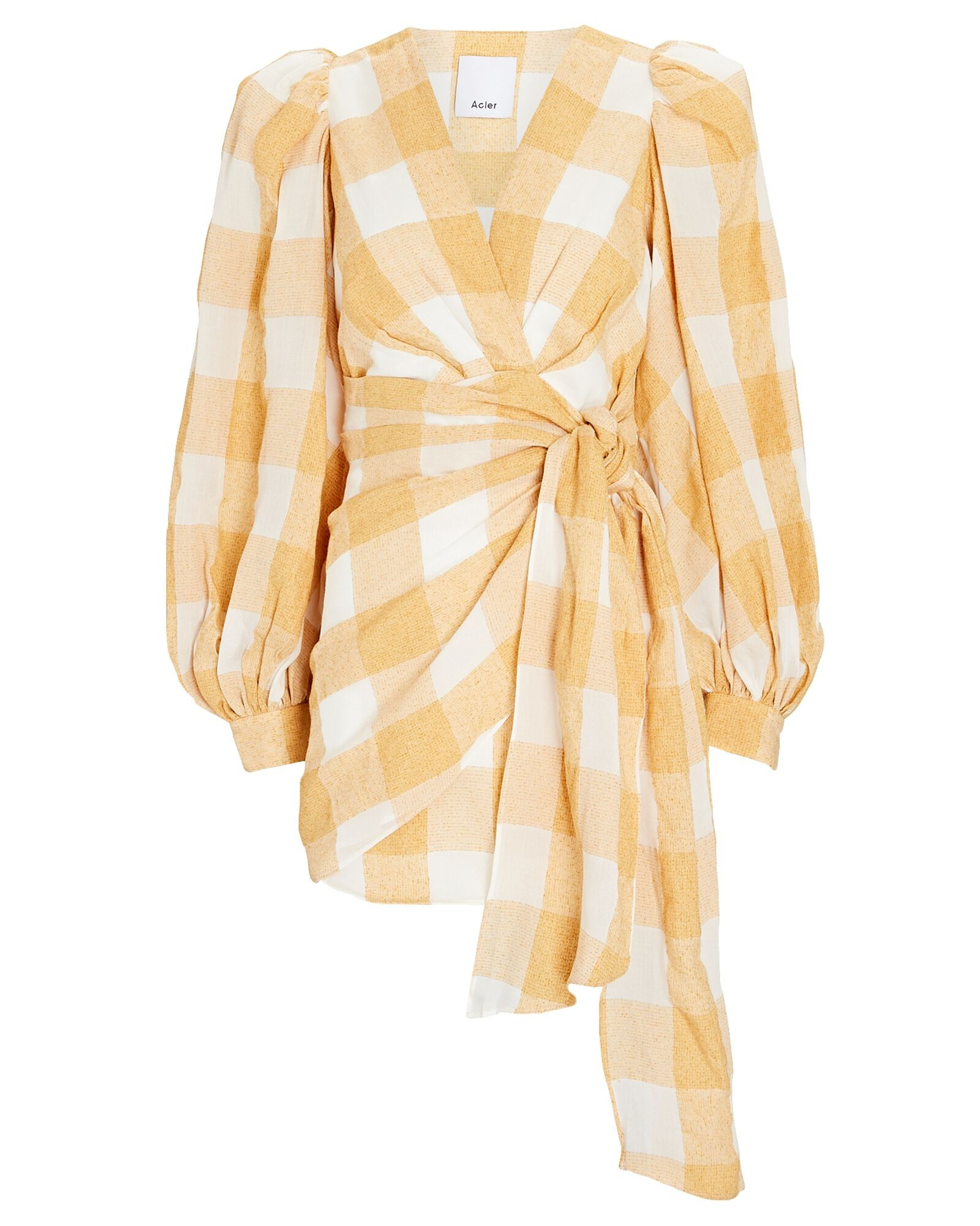 Sutherland Gingham Wrap Mini Dress | INTERMIX