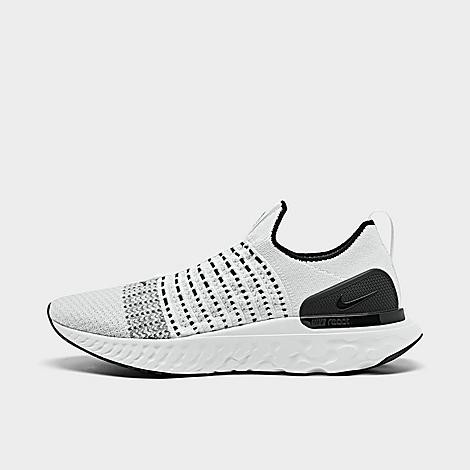 Nike Men's React Phantom Run Flyknit 2 Running Shoes in True White/Black/Pure Platinum Size: 6.5 | Finish Line (US)
