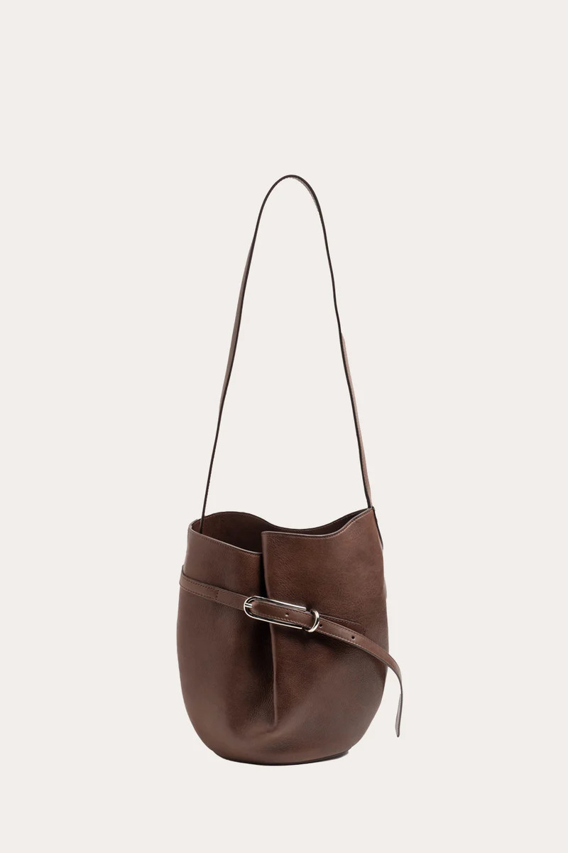 Belted Bucket Bag Dark Brown | LITTLE LIFFNER