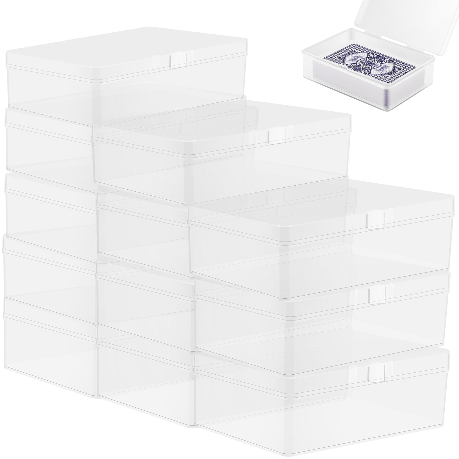 12 Pcs Playing Deck Card Cases Clear Plastic Trading Card Storage Box Acrylic Card Holder Box Com... | Walmart (US)