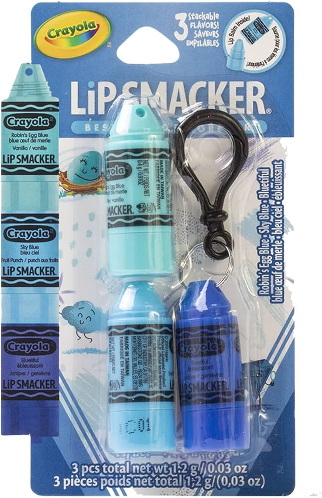 Lip Smacker Crayola Crayon Stackable Flavored Clear Lip Balm, Blue - Moisturizing, Soothing | Amazon (US)