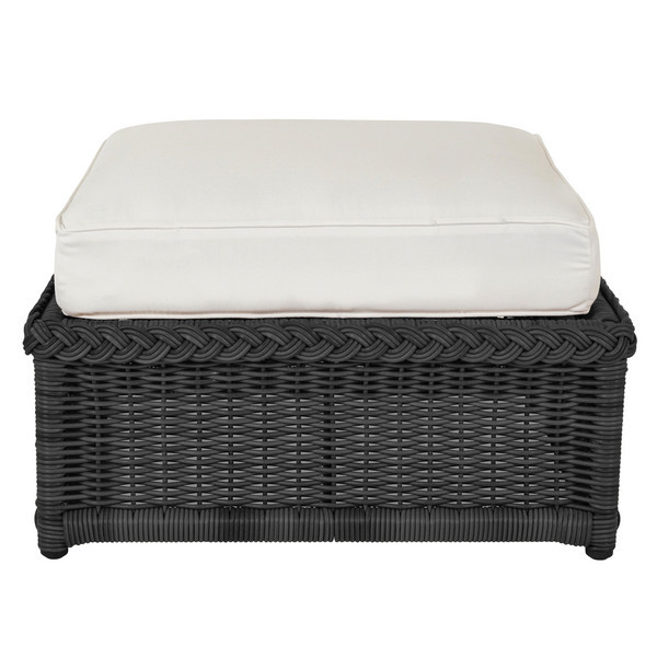 Emilia Ebony Ottoman - White | Z Gallerie