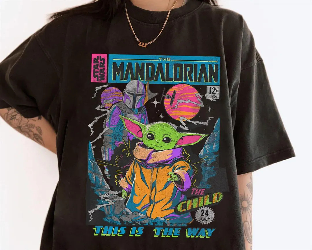 Star Wars the Mandalorian the Child Comic Book T-shirt, Vintage Star Wars T-shirt, Disneyland Fam... | Etsy (US)