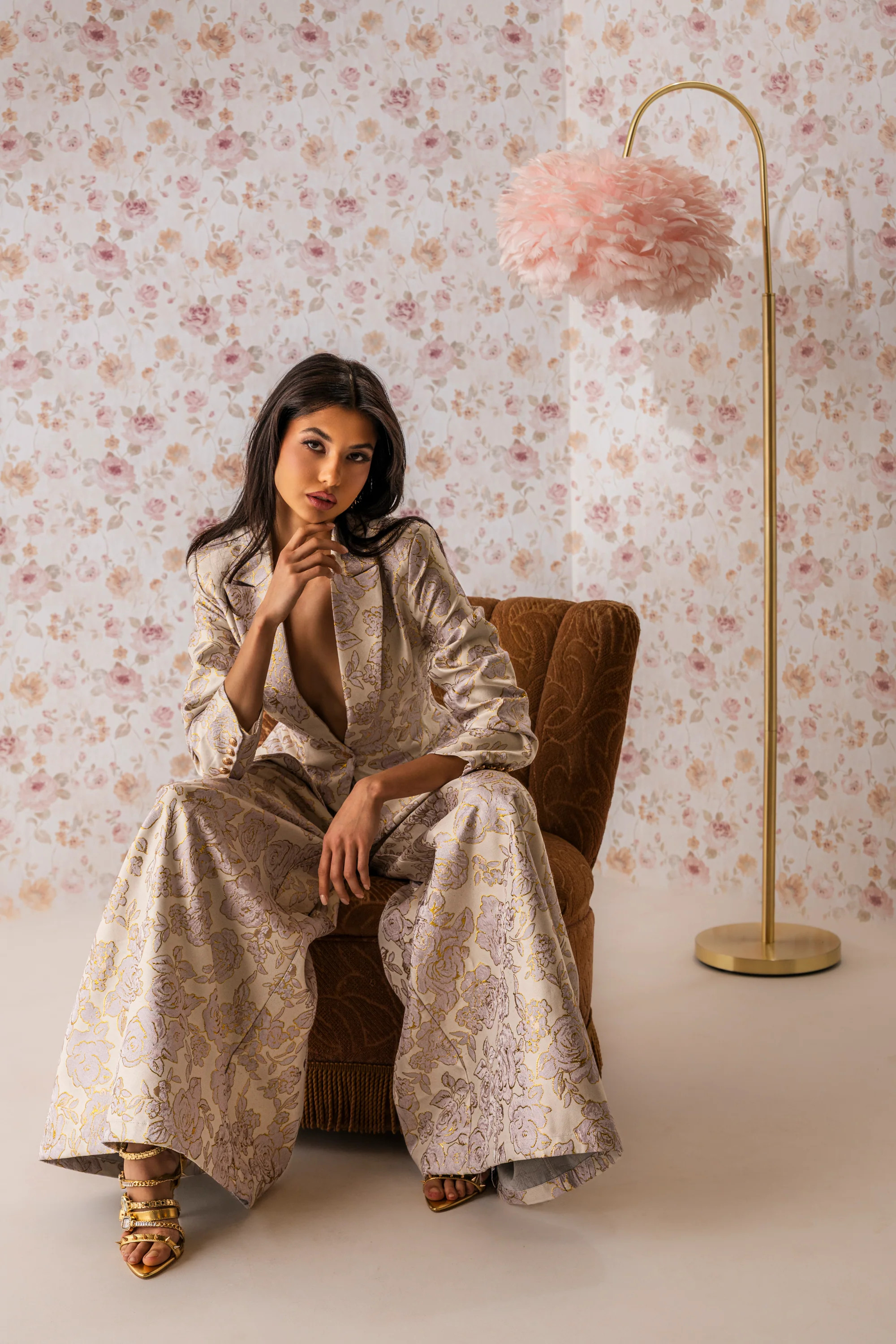 CHERI BROCADE WIDE LEG PANT | AKIRA