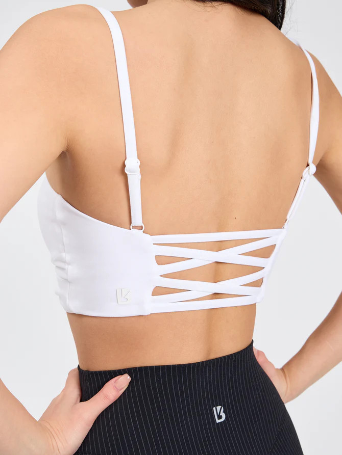 Ivy Wrap Sports Bra - White | Buffbunny