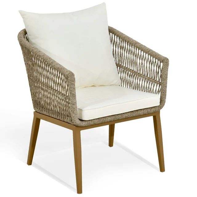 DWVO Outdoor Dining Chair, Rope Woven Design Stackable Chairs for Patio | Walmart (US)