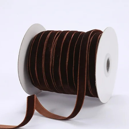 Velvet Ribbon,Thin Velvet Ribbon,1cm Velvet Ribbon Flocking Ribbon Velvet Jewelry DIY Ribbon Accessories Ribbon 50 Yards,Vintage for Gift Wrapping,Wedding(Dark Brown 0.34in 50Yards) | Walmart (US)