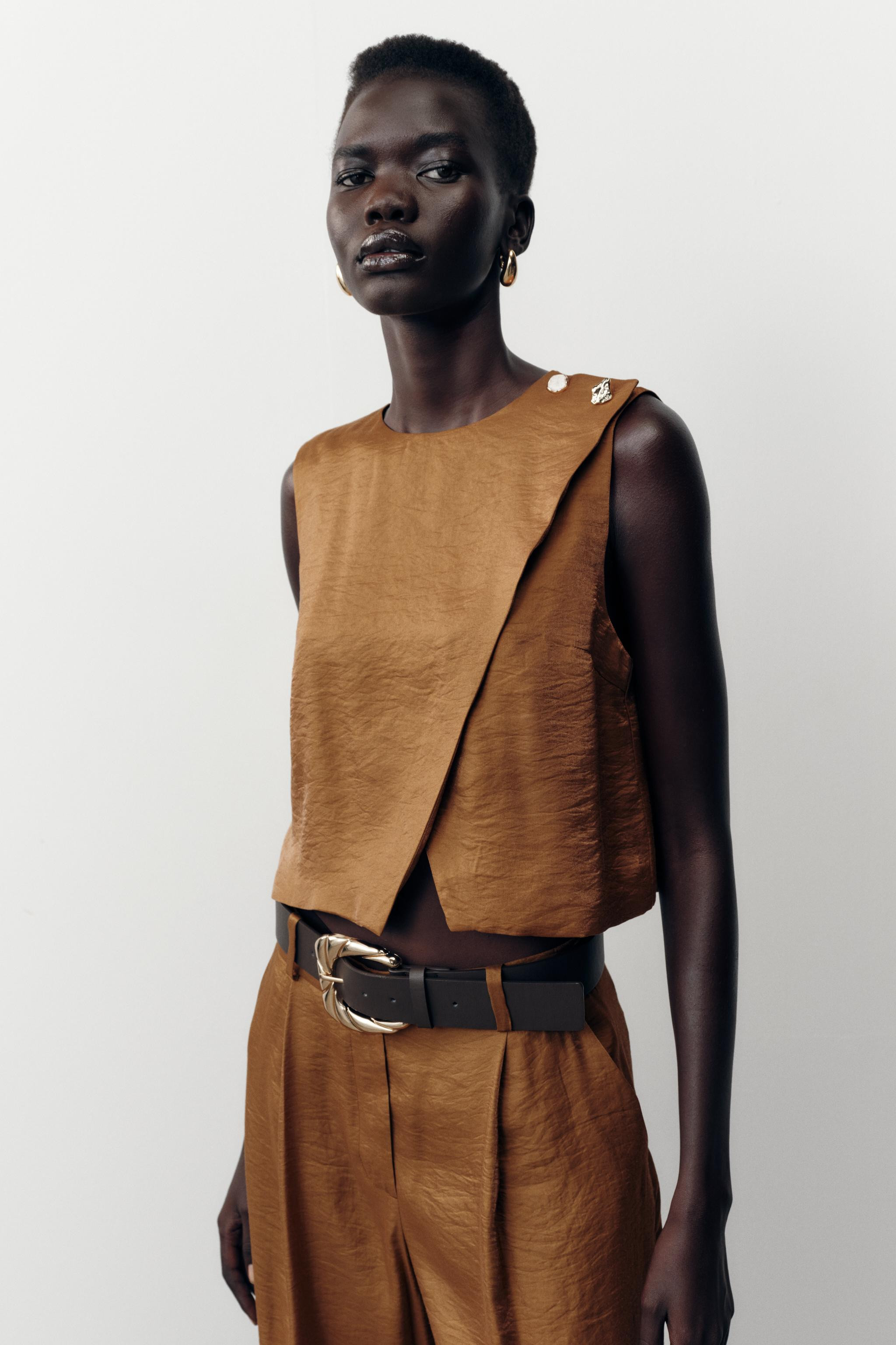 SATIN EFFECT WRAP TOP | Zara US