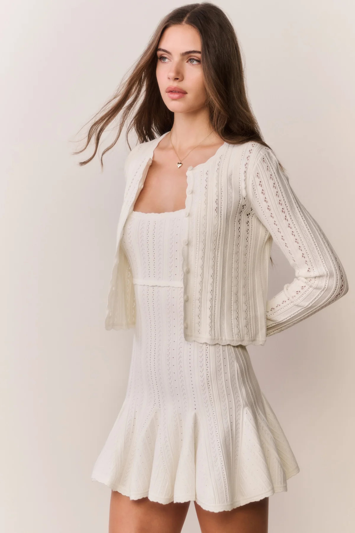 Peridot Stretch Pointelle Cardigan | LoveShackFancy