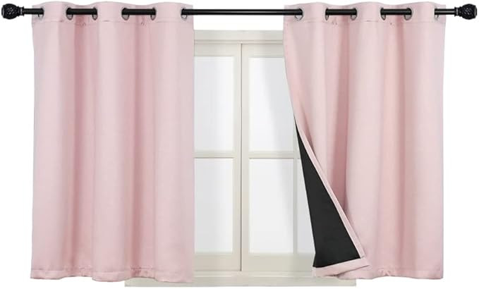 QMANG Thermal Insulated Solid Grommet Top Full Blackout Curtains for Kid's Bedroom Living Room Da... | Amazon (US)