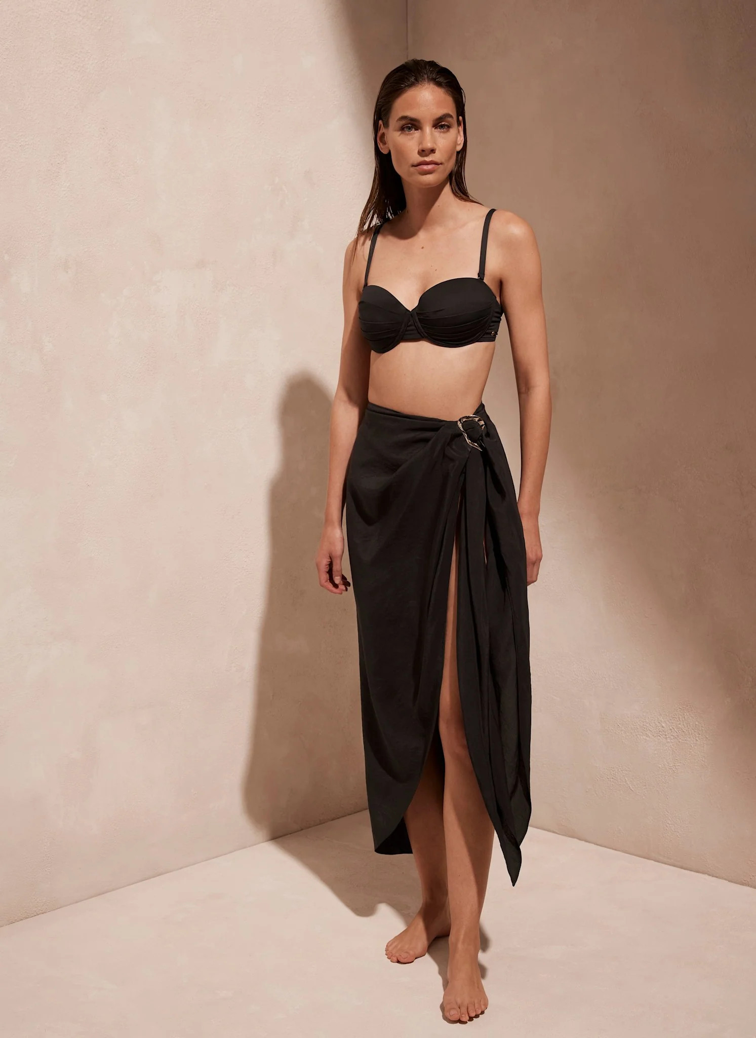 Black Gold Trim Sarong | Mint Velvet