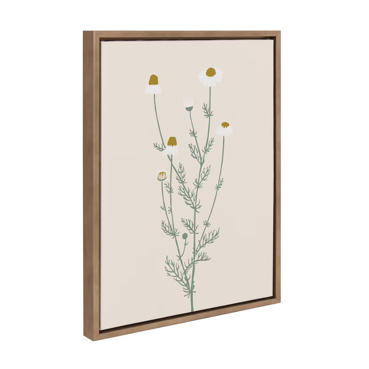 18" x 24" Sylvie Illustrated White Wildflowers Frame Canvas by Creative Bunch Gold - Kate & Laure... | Target