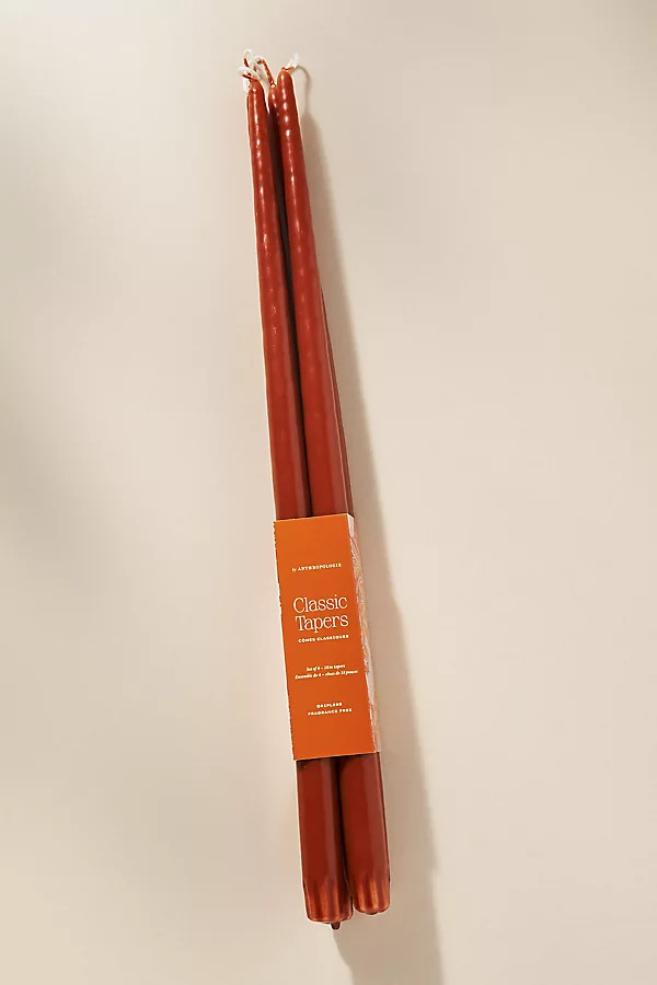 18" Classic Taper Candles, Set of 4 By Anthropologie in | Anthropologie (US)