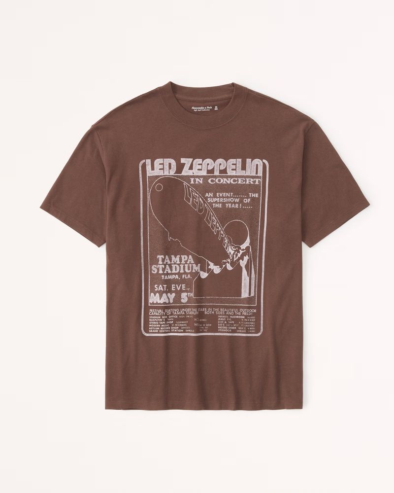 Oversized Boyfriend Heavyweight Led Zeppelin Graphic Tee | Abercrombie & Fitch (US)
