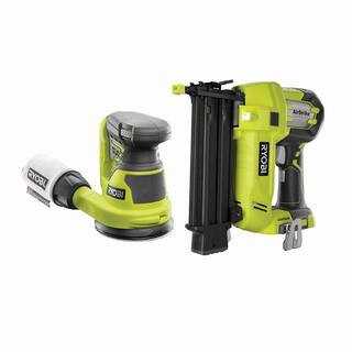 ONE+ 18V Cordless AirStrike 18-Gauge Brad Nailer with ONE+ 18V 5 in. Random Orbit Sander (Tools O... | The Home Depot