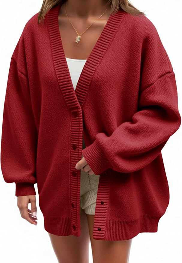 Cicy Bell Womens Oversized Chunky Cardigan Sweaters Trendy Button Down Knit Sweater 2025 Fall Win... | Amazon (US)