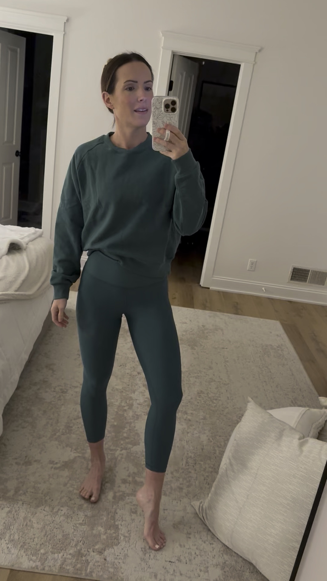 Athleta crew sweatshirt - comes in tons of colors to match with their legging options. It’s so soft! I’m 5’9” wearing a medium 

#LTKFitness #LTKActive #LTKWatchNow