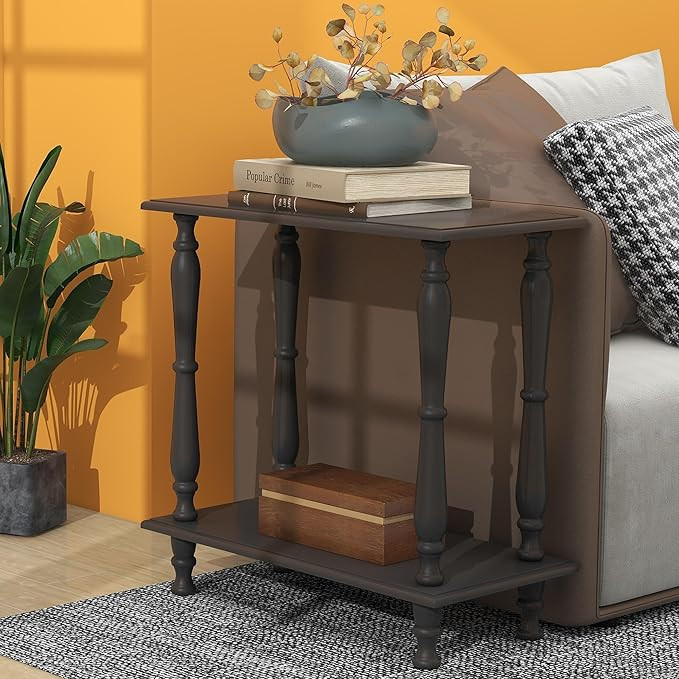 TaoHFE Narrow End Table - 2-Tier European Style Vintage Side Table for Living Room, Bedroom, Smal... | Amazon (US)