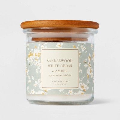 Lidded Jar Candle Sandalwood White Cedar & Amber - Threshold™ | Target