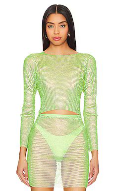 Santa Brands Crystal Top in Neon Lime from Revolve.com | Revolve Clothing (Global)