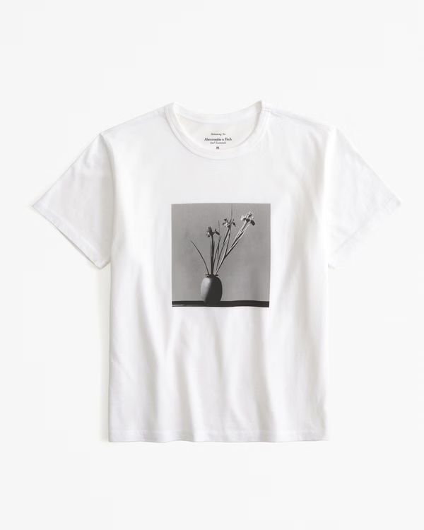 Women's Short-Sleeve Mapplethorpe Flowers Graphic Skimming Tee | Women's Tops | Abercrombie.com | Abercrombie & Fitch (US)