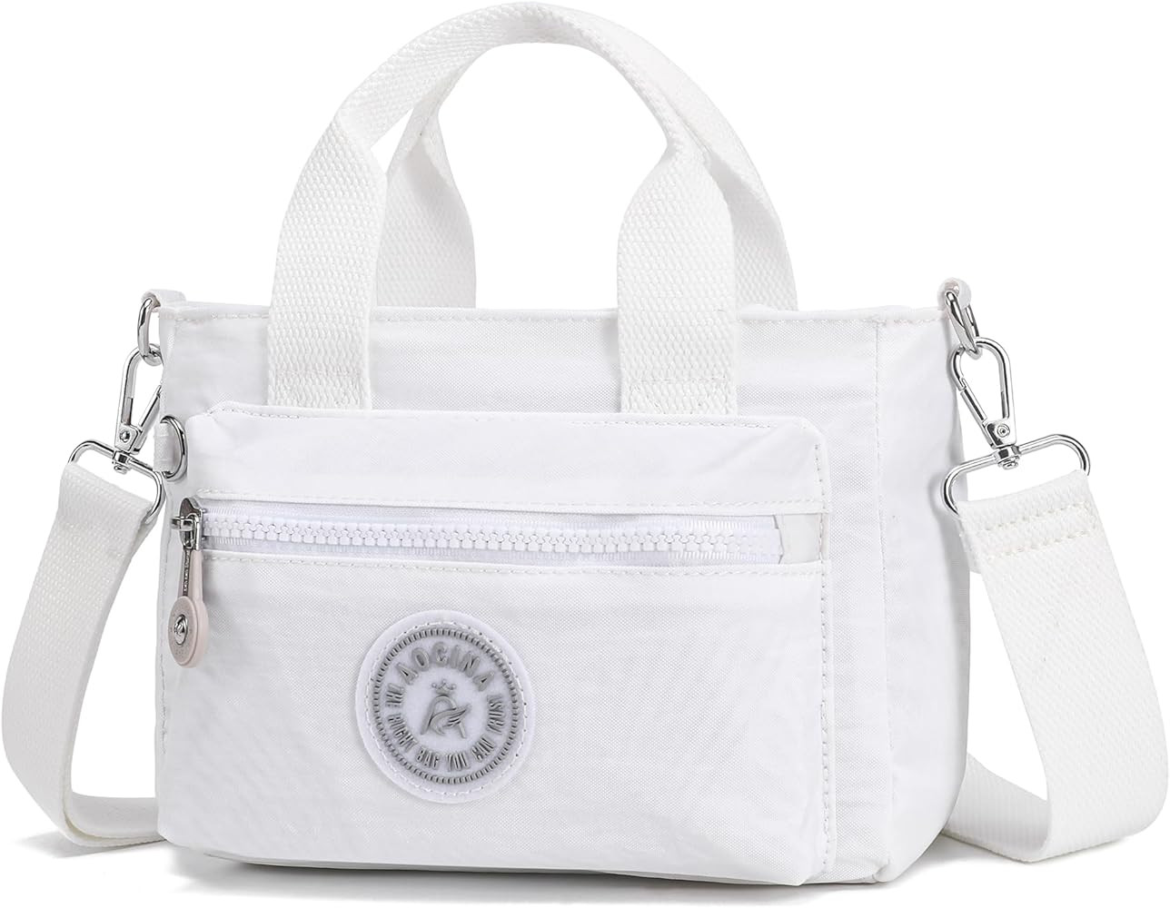Small Tote Bag With Zipper Mini Nylon Crossbody Bags for Women Work Everyday Multi Pocket Lightwe... | Amazon (US)