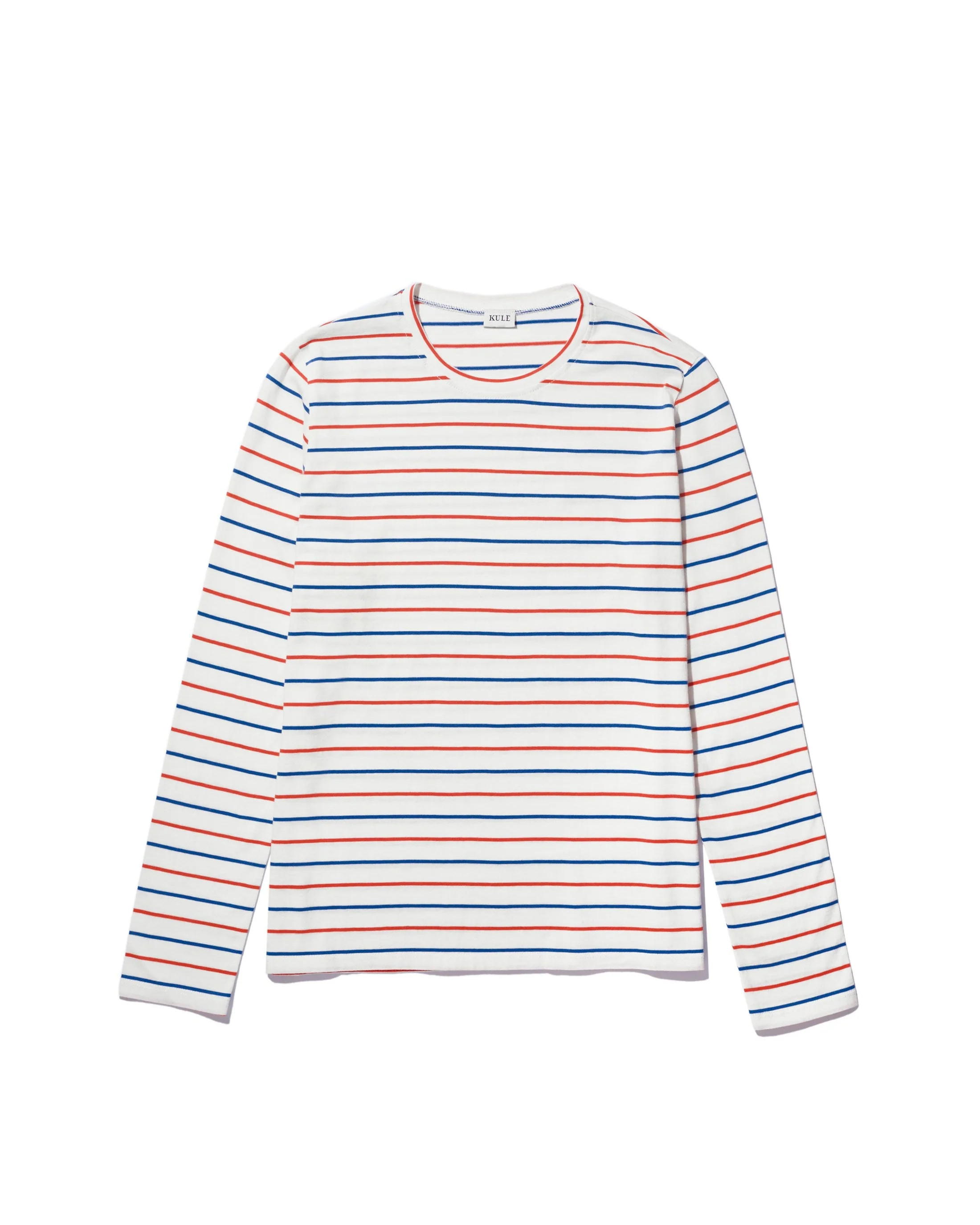 The Modern Long - White/Blue/Poppy Pinstripe | KULE (US)