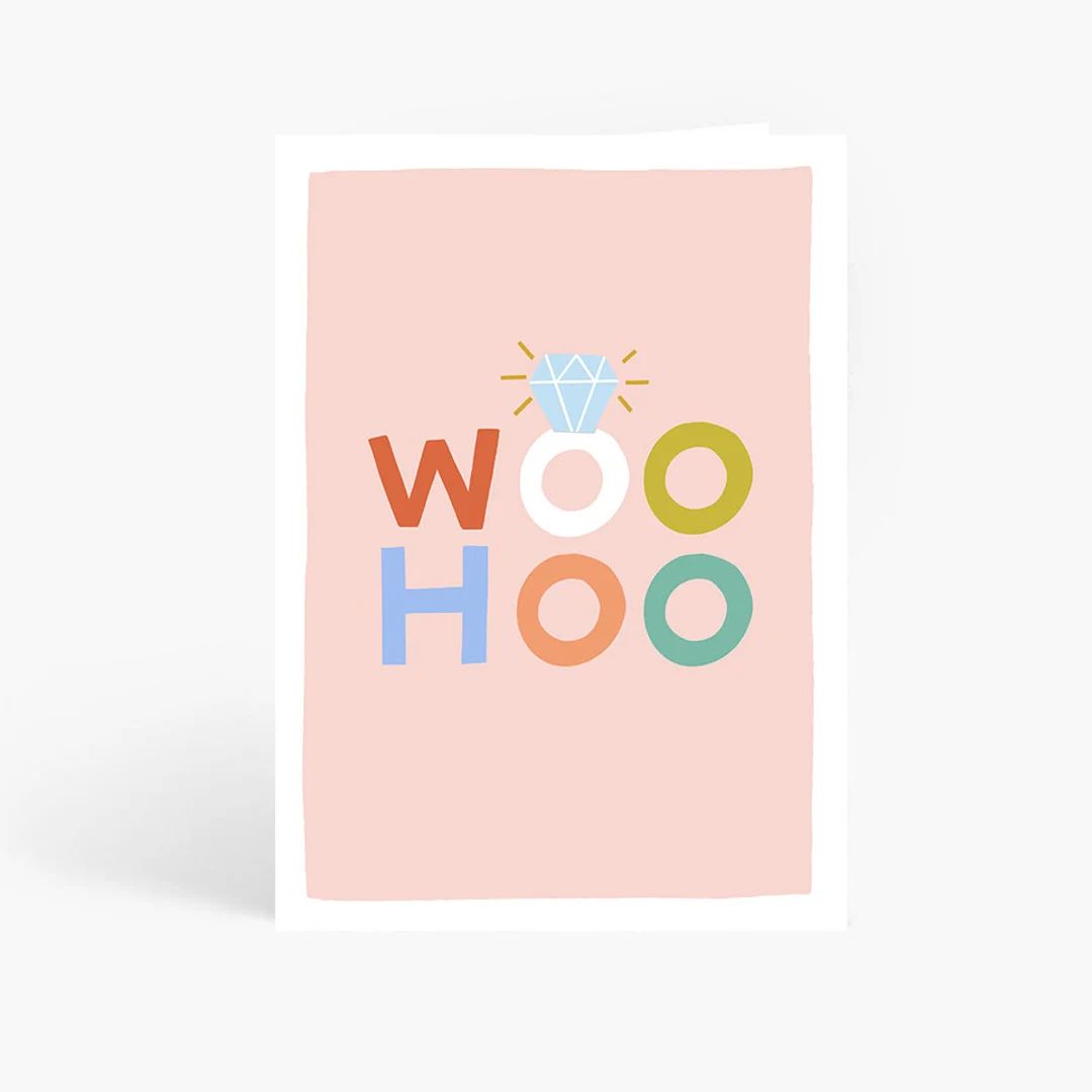Woohoo Card Engagement Card You're Engaged Cute - Etsy | Etsy (US)