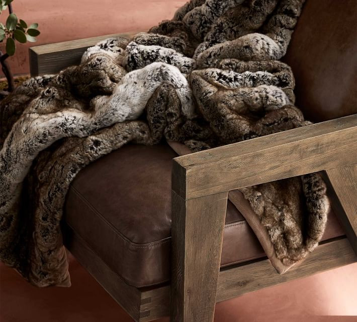 Faux Fur Ruched Throws | Pottery Barn (US)