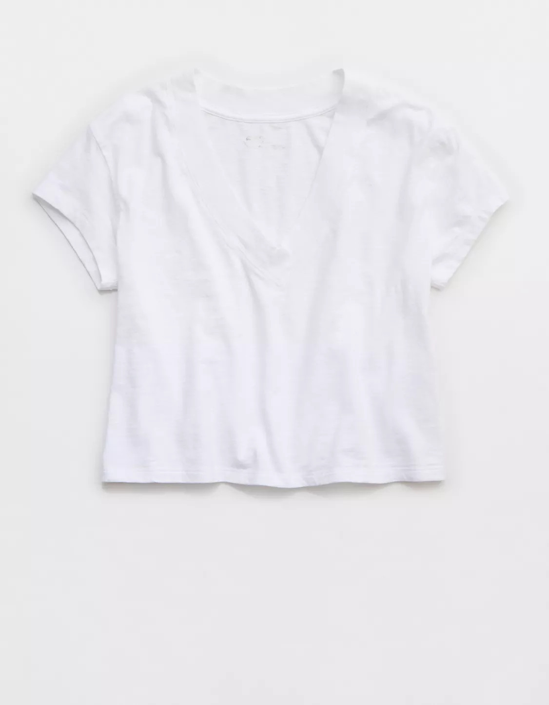 Aerie Cropped Extreme V-Neck T-Shirt | Aerie