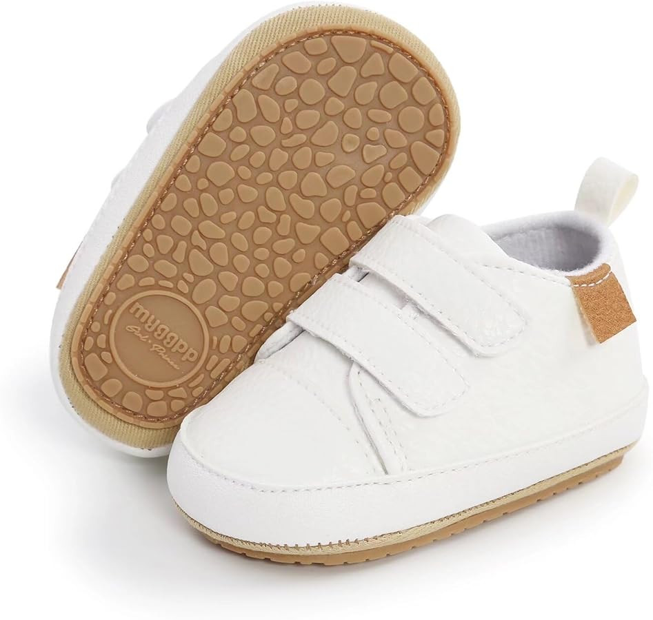 Baby Boys Girls Shoes Non-Slip Rubber Sole High-Top PU Leather Sneakers Infant First Walking Shoe... | Amazon (US)