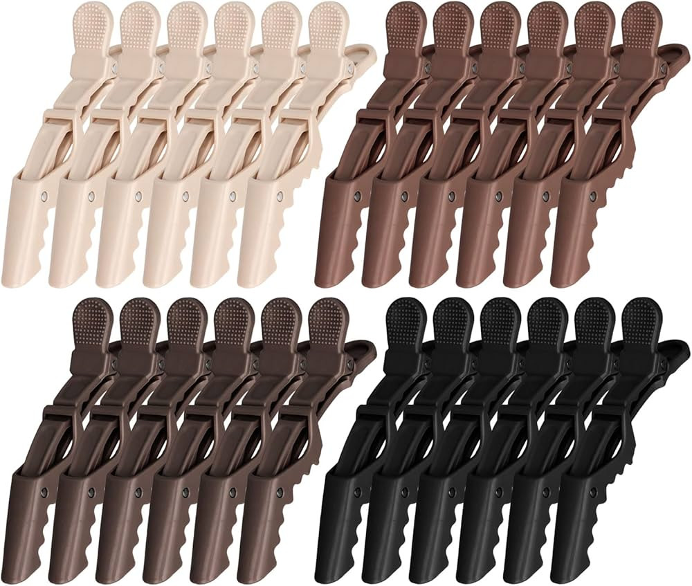Ondder 24 Pack Alligator Hair Clips for Styling Sectioning Large Salon Pro Hair Clips for Barber ... | Amazon (US)