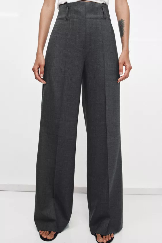 HIGH-WAISTED WOOL PANTS ZW COLLECTION | Zara Canada