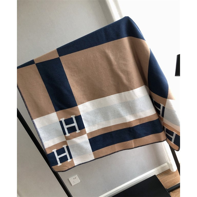New letter H plaid double-side Color matching print wool&cashmere blanket thick warm lunch break ... | Walmart (US)