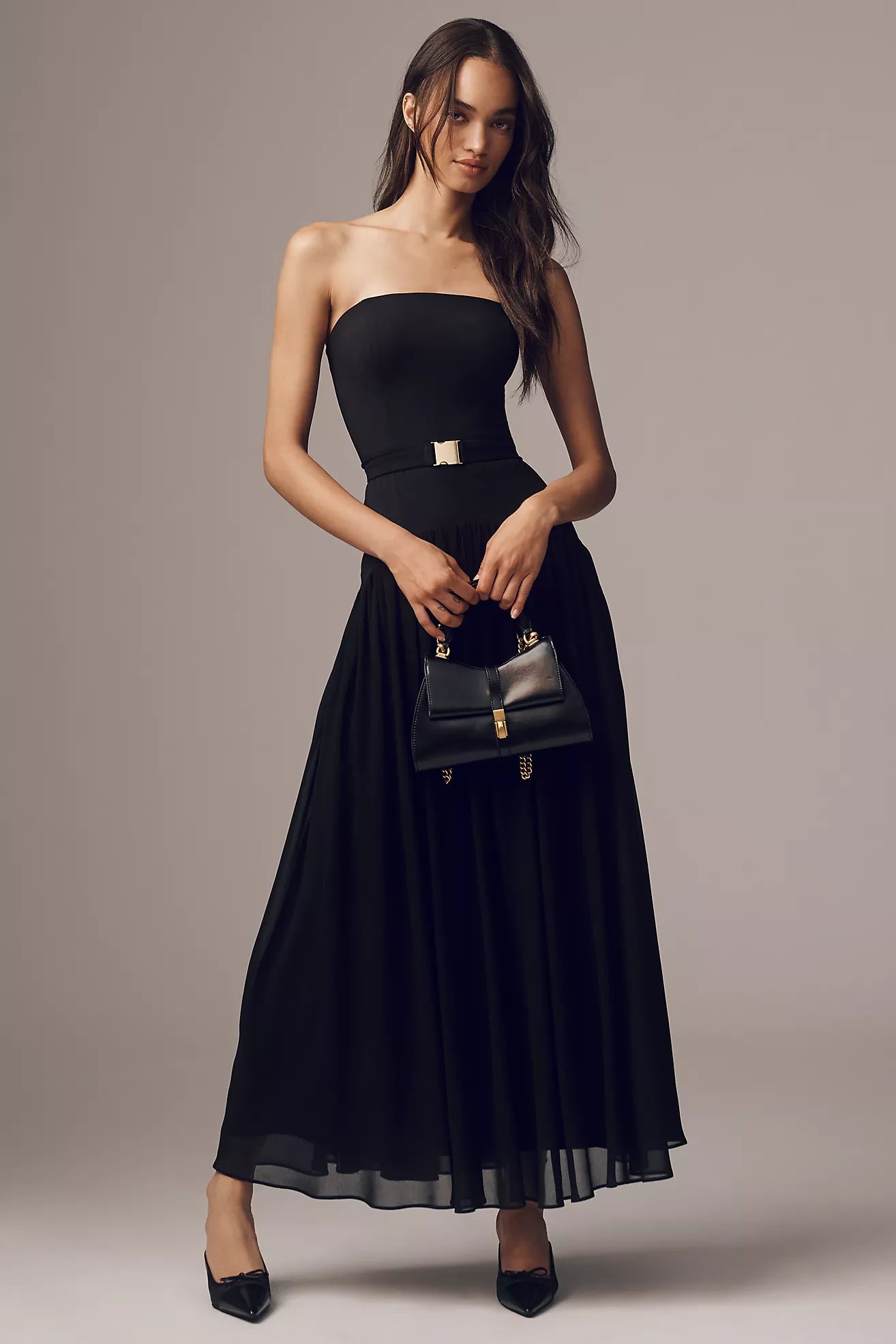 Hutch Carmel Strapless Belted Drop-Waist Maxi Dress | Anthropologie (US)