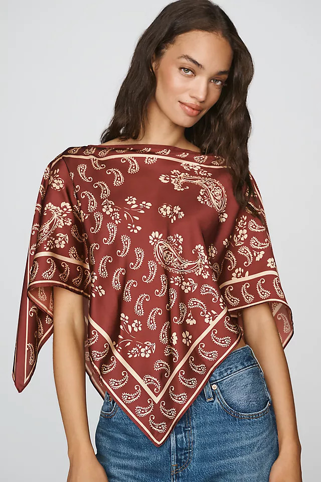 Printed Scarf Poncho Top | Anthropologie (US)