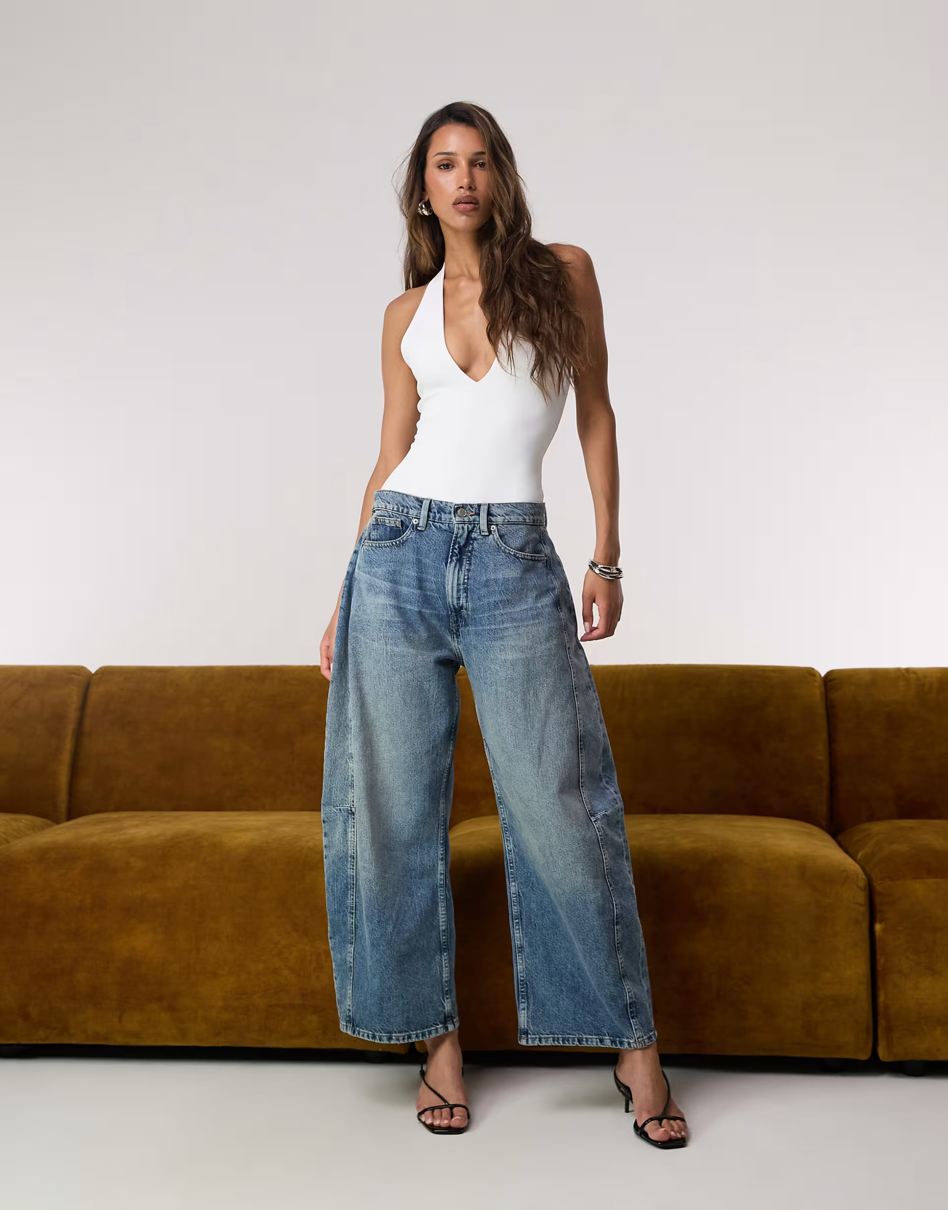 Good American scuba halter v neck bodysuit in white | ASOS | ASOS (Global)