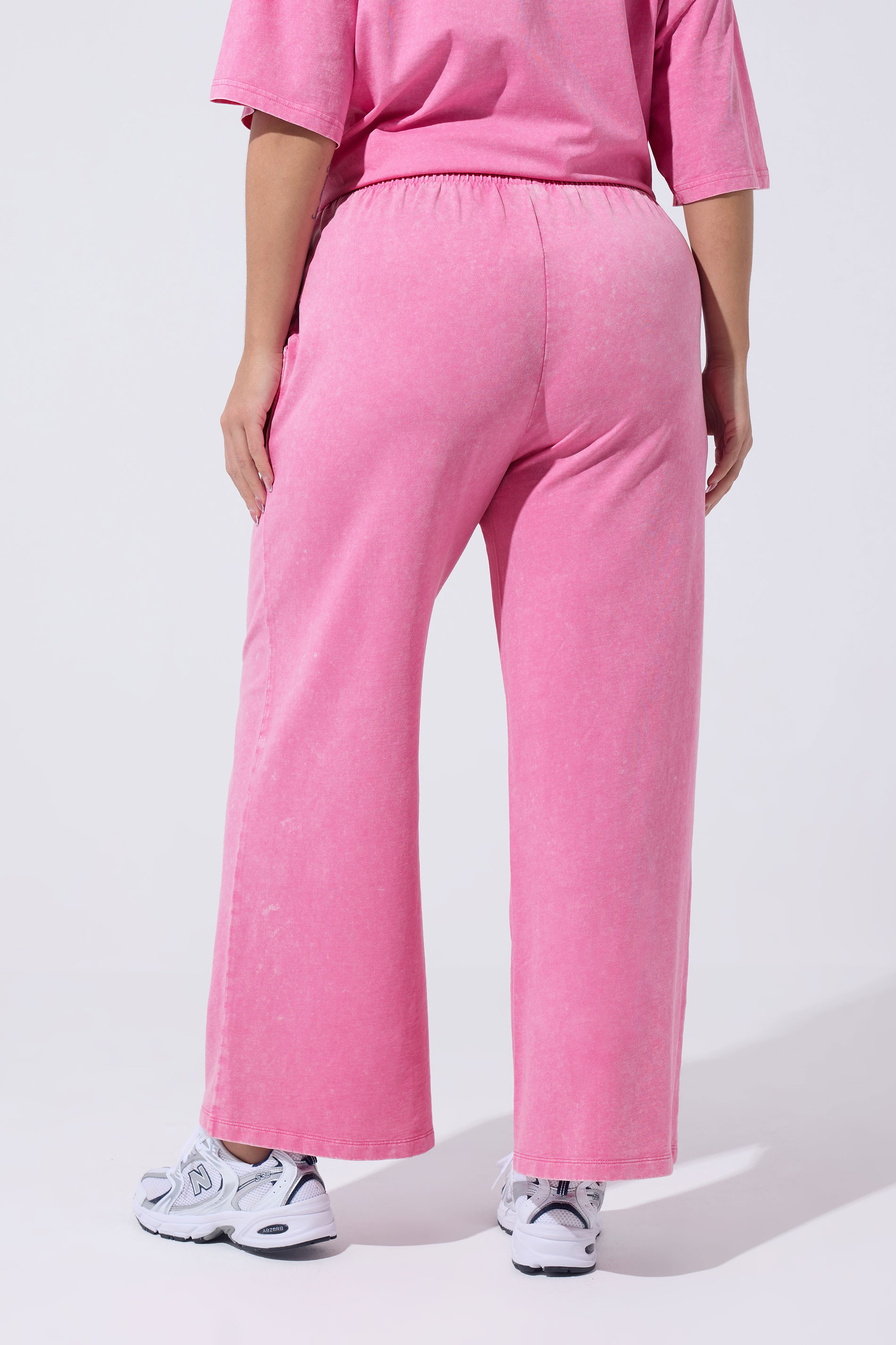 LIMITED COLLECTION Plus Size Pink Acid Wash Joggers | Yours Clothing UK