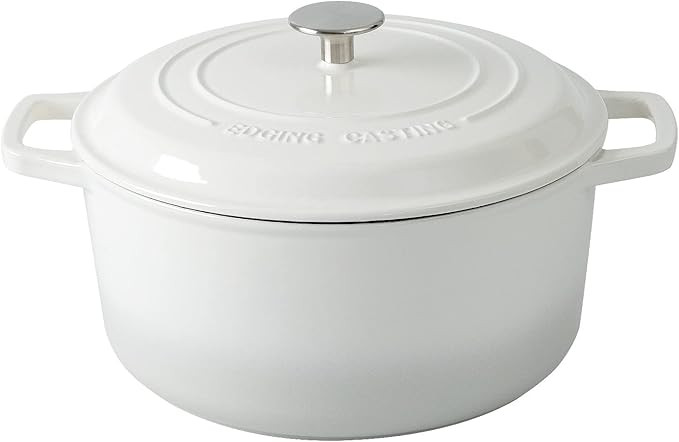 EDGING CASTING 7.5-Quart Cast Iron Dutch Oven Enameled Round Dutch Ovens With Lid, Dual Handle, B... | Amazon (US)