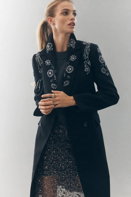 NVLT Embellished Longline Coat | Anthropologie (US)