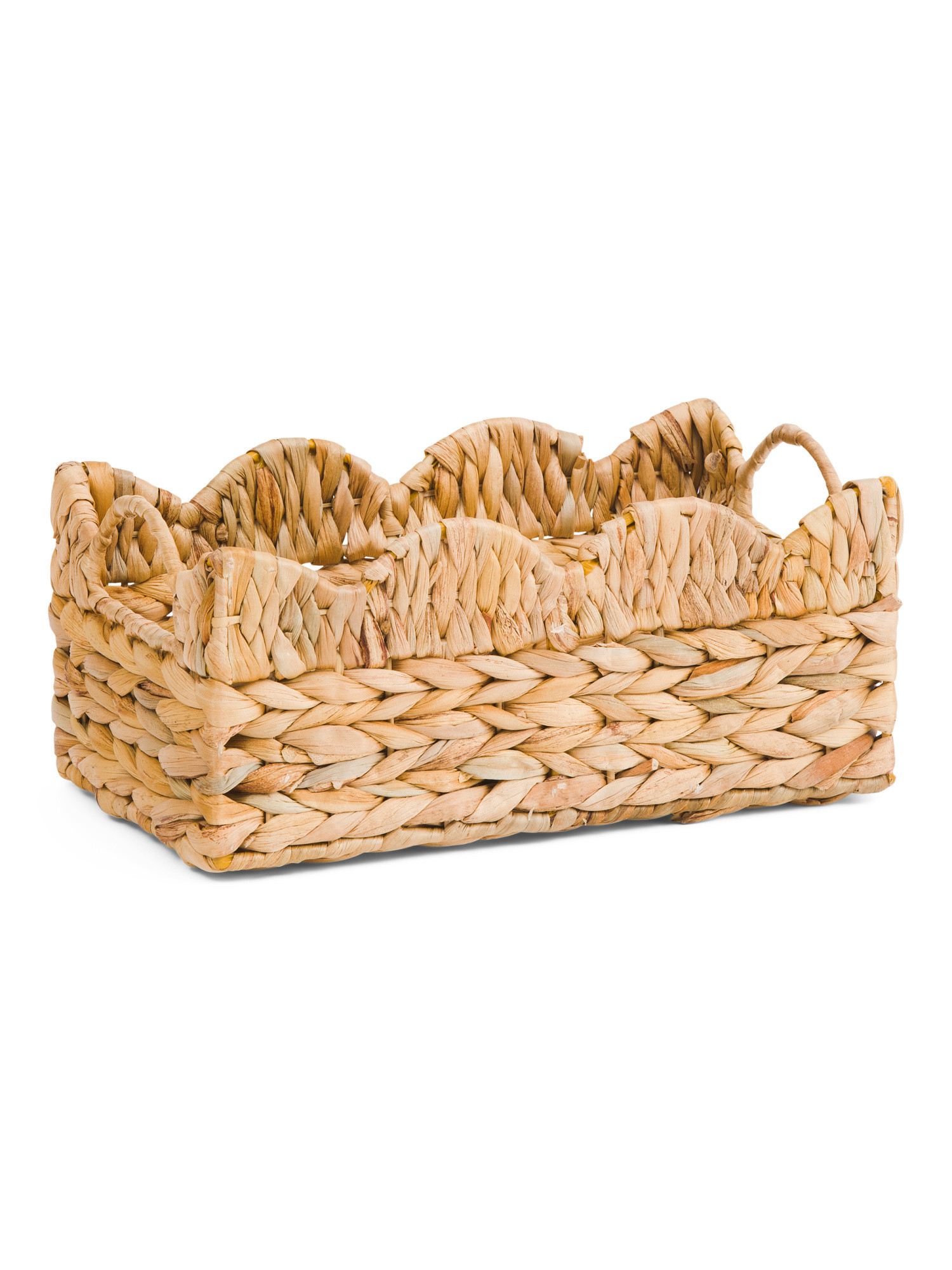 Water Hyacinth Scalloped Top Basket | TJ Maxx