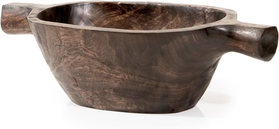 ANDALUCA Indonesian Mango Wood Decorative Oval Bowl with Handles 15in | Amazon (US)
