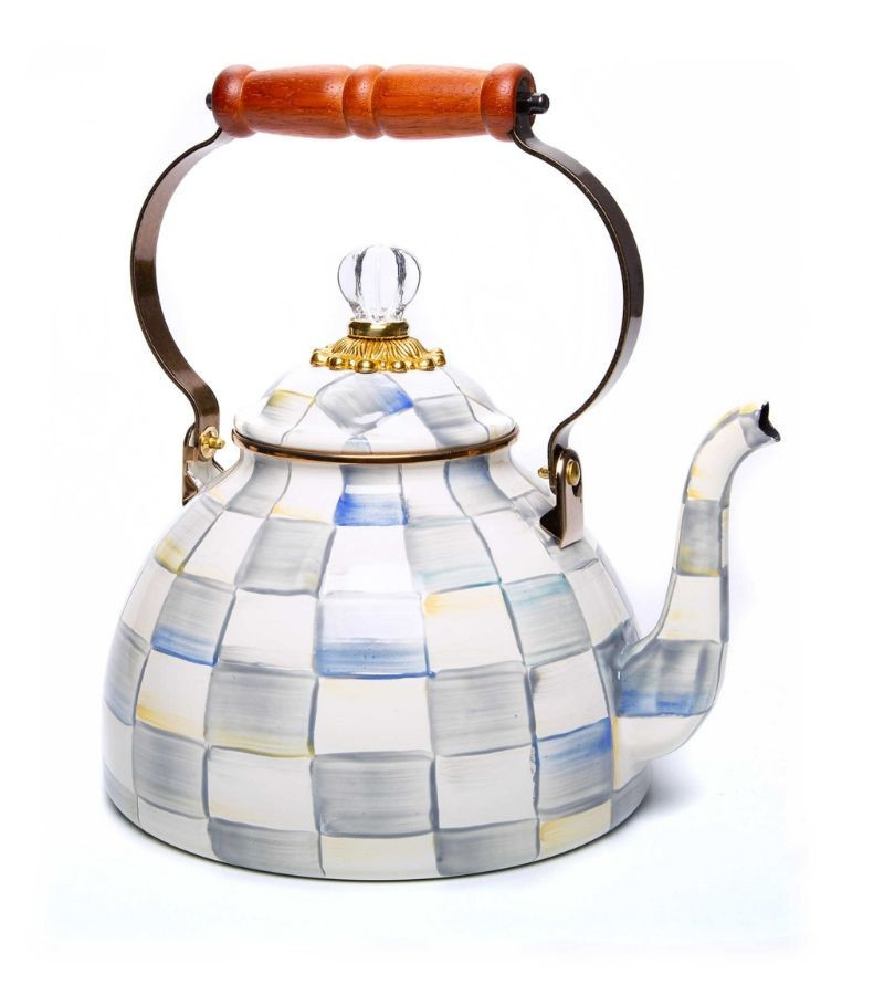 MacKenzie-Childs Sterling Check 3-Quart Tea Kettle | Harrods