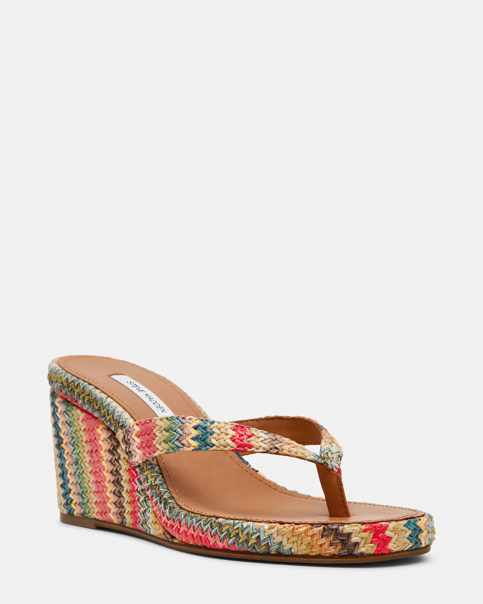 PLAYING Bright Multi Thong Wedge Women's Sandal | Steve Madden (US)