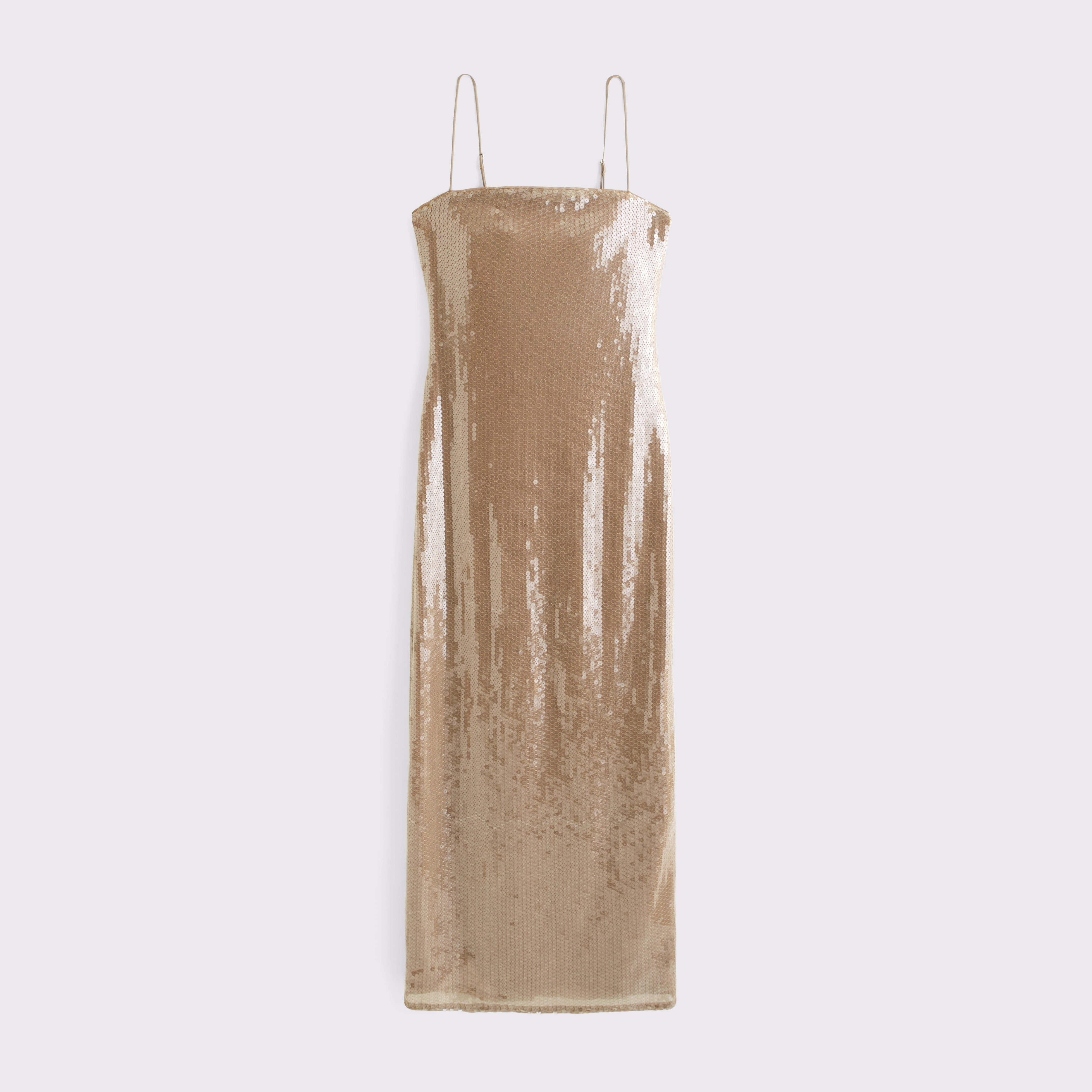 Sequin Straight Neck Midi Dress | Abercrombie & Fitch (US)