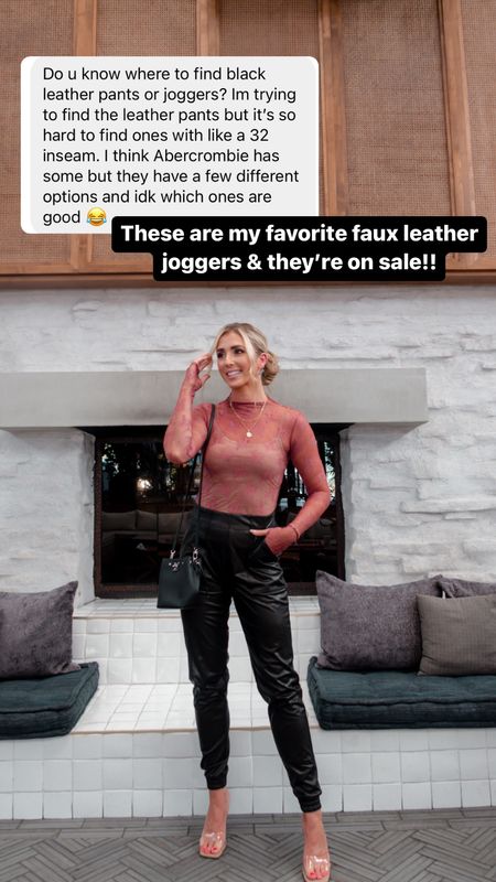 Spanx faux leather joggers are my favorite and they’re on sale! Runs tts  

#LTKstyletip #LTKunder100 #LTKsalealert