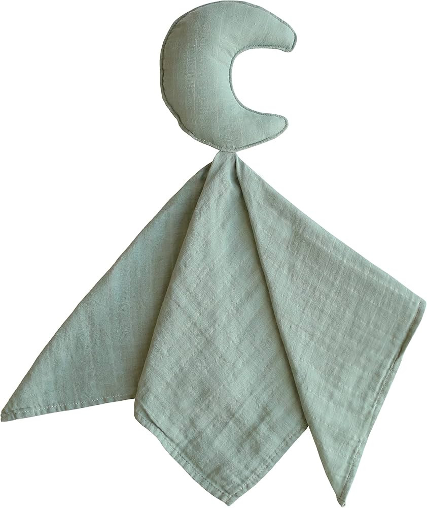 mushie Moon Security Blanket | Baby Lovey | 100% Organic Muslin Cotton (Roman Green) | Amazon (US)