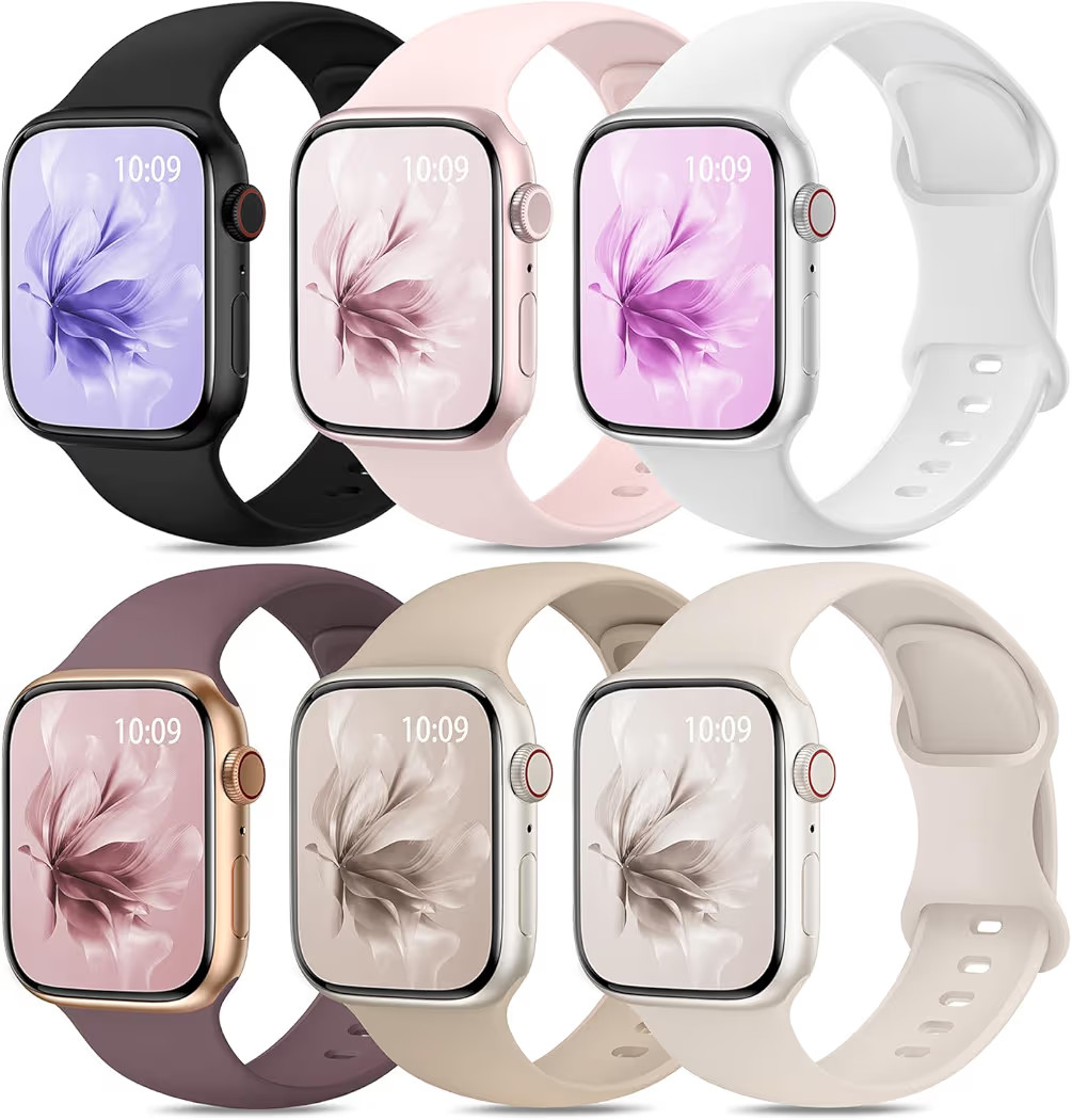 6 Pack Sport Silicone Band Compatible with Apple Watch Bands 40mm 38mm 41mm 42mm 44mm 45mm 49mm W... | Amazon (US)
