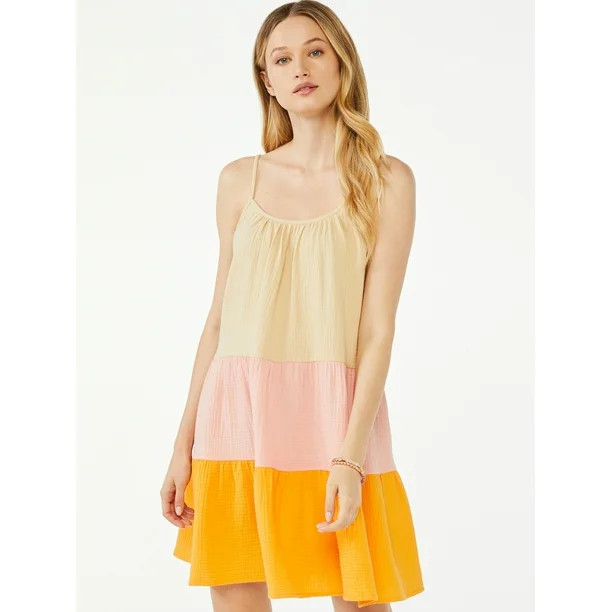 Scoop Women's Color Block Trapeze Sundress | Walmart (US)