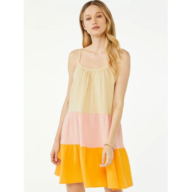 Scoop Women's Color Block Trapeze Sundress | Walmart (US)
